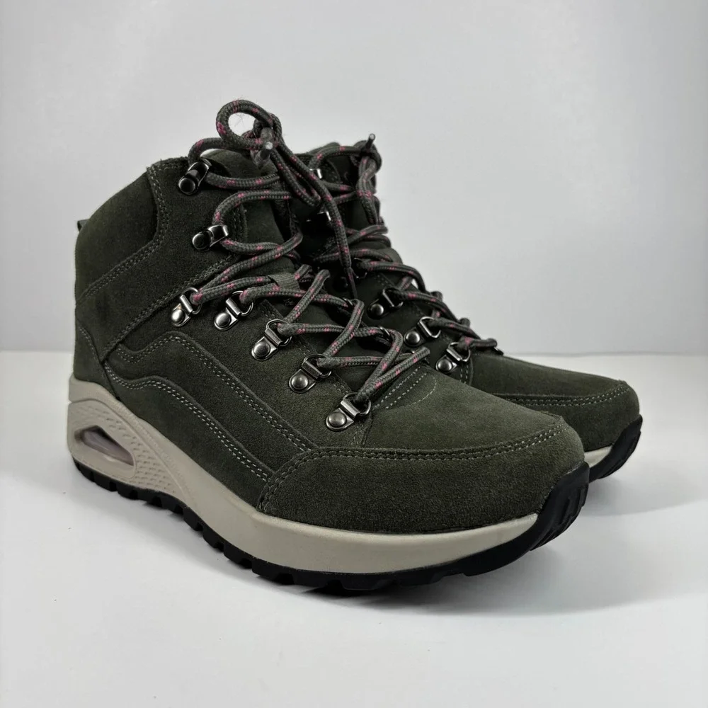 Skechers Uno Rugged Women's US 10 Olive Green Suede Hiking Fashion Sneaker Boots